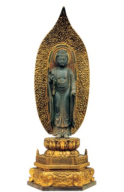 薬師如来立像古色仕上 